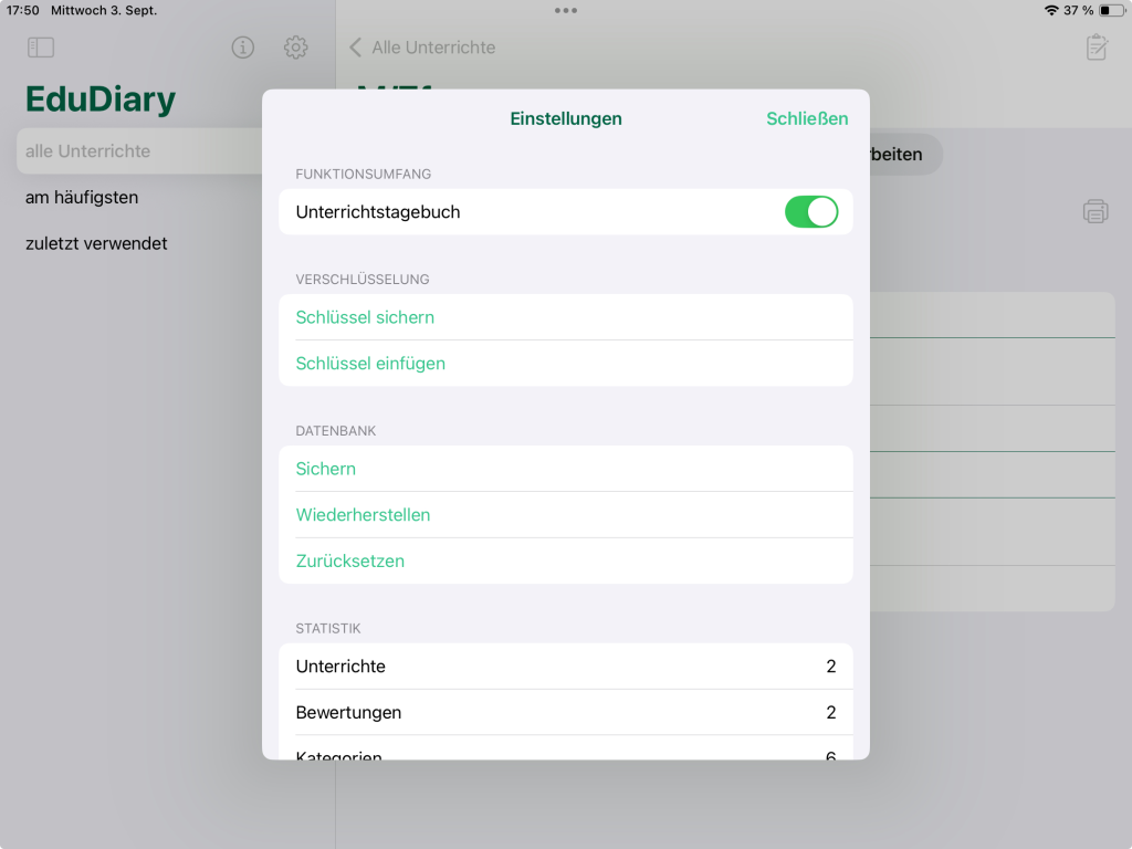 Einstellungsmöglichkeiten